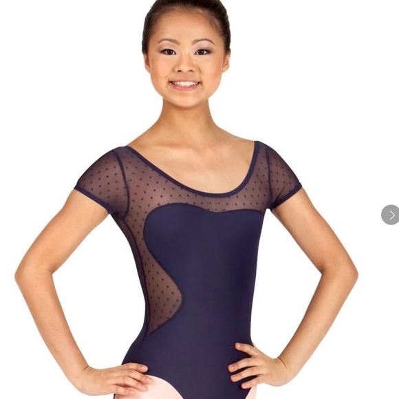 K. H. Martin Short Sleeve Mesh Design Anisa Dance Leotard - Size Medium - Picture 5 of 7